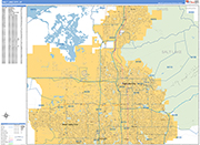 Salt Lake City  Wall Map Basic Style